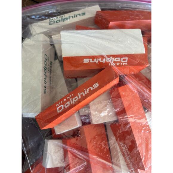 Miami Dolphins Classic Jenga Game Orange White Blocks NFL Man Cave Bar Fans - Picture 5 of 6